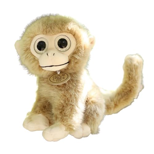 AQCQDQ Affen-Plüschtier,AFFE Kuscheltier Plüschtiere,Plüsch Spielzeug Plüschtier für Kinder und Baby,Realistisch Gestaltetes Stofftier,Flauschiger Stofftier zum Spielen (30cm,Hellbraun) von AQCQDQ