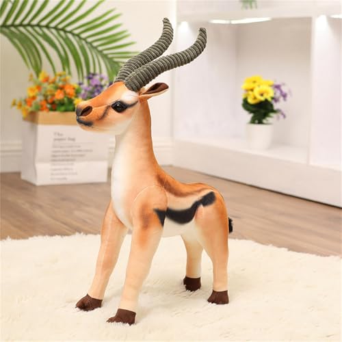 AQCQDQ Antilope Figur Wilde Tiere Kuscheltier, Simulation Lebensechtes Riesenel-Antilope Plüschtier Deko, Schaf Ziege Puppe Weiche Flauschig Stofftier Plushie Plüsch Spielzeug (43 cm,Brown) von AQCQDQ