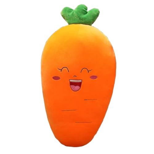 AQCQDQ Aubergine Kuscheltier, Gemüse Plüschtier Plüschpuppen, Cartoon Pflanze Lächeln Nette Kissen Puppen Gefüllte Stofftiere, zum Spielen und Kuscheln für Mädchen Jungen (100 cm,Karotte) von AQCQDQ