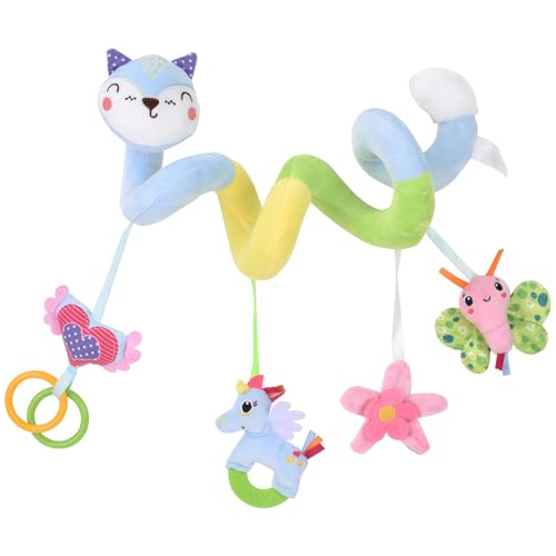 AQCQDQ Autositz Rassel Baby Kinderwagen Spielzeug Spirale, Spirale Kinderwagen Hängespielzeug, Aktivität Spirale Kleinkind Kinderwagen Spielzeug (105g,blau) von AQCQDQ