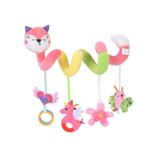 AQCQDQ Autositz Rassel Baby Kinderwagen Spielzeug Spirale, Spirale Kinderwagen Hängespielzeug, Aktivität Spirale Kleinkind Kinderwagen Spielzeug (105g,rosa) von AQCQDQ