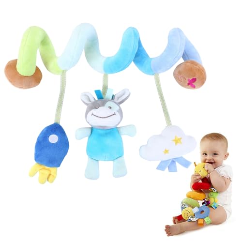 AQCQDQ Baby Activity Spielzeug Spirale, Hängespielzeug Kinderwagen, Babyschale Spielzeug, Hängespielzeug Baby Bett, für Autositze, Kinderwagen, Wiege (Esel) von AQCQDQ