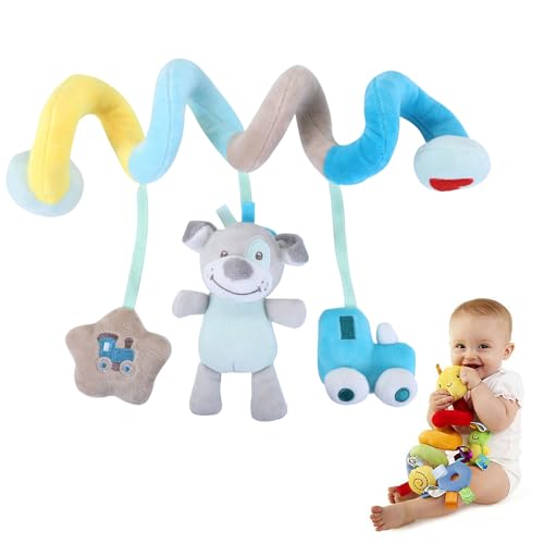 AQCQDQ Baby Activity Spielzeug Spirale, Hängespielzeug Kinderwagen, Babyschale Spielzeug, Hängespielzeug Baby Bett, für Autositze, Kinderwagen, Wiege (Hund) von AQCQDQ