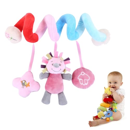 AQCQDQ Baby Activity Spielzeug Spirale, Hängespielzeug Kinderwagen, Babyschale Spielzeug, Hängespielzeug Baby Bett, für Autositze, Kinderwagen, Wiege (Igel) von AQCQDQ