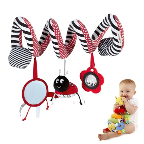 AQCQDQ Baby Activity Spielzeug Spirale, Hängespielzeug Kinderwagen, Babyschale Spielzeug, Hängespielzeug Baby Bett, für Autositze, Kinderwagen, Wiege (Käfer) von AQCQDQ