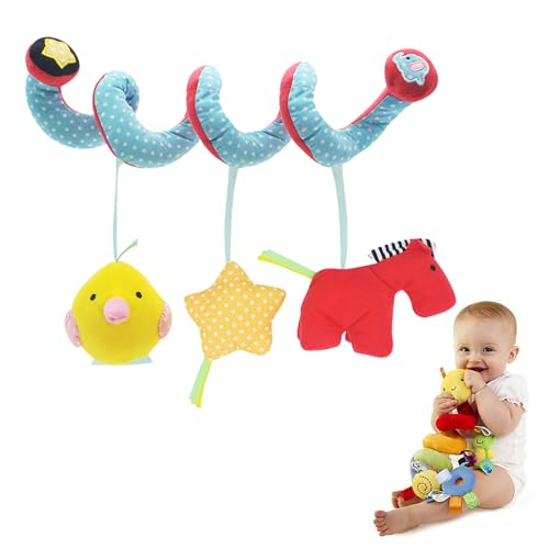 AQCQDQ Baby Activity Spielzeug Spirale, Hängespielzeug Kinderwagen, Babyschale Spielzeug, Hängespielzeug Baby Bett, für Autositze, Kinderwagen, Wiege (Pferd) von AQCQDQ
