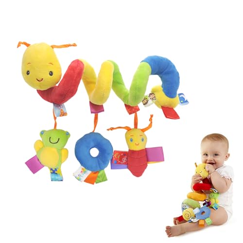 AQCQDQ Baby Activity Spielzeug Spirale, Hängespielzeug Kinderwagen, Babyschale Spielzeug, Hängespielzeug Baby Bett, für Autositze, Kinderwagen, Wiege (Raupe) von AQCQDQ