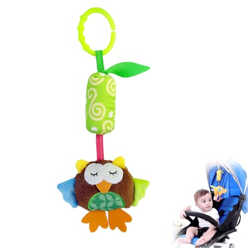 AQCQDQ Baby Kinderwagen Spielzeug Hängendes Rasselspielzeug Spielzeug Mit Windspielen, Weiches Plüsch Hängespielzeug Kinderbett mit Klingel Glocke (Eule) von AQCQDQ