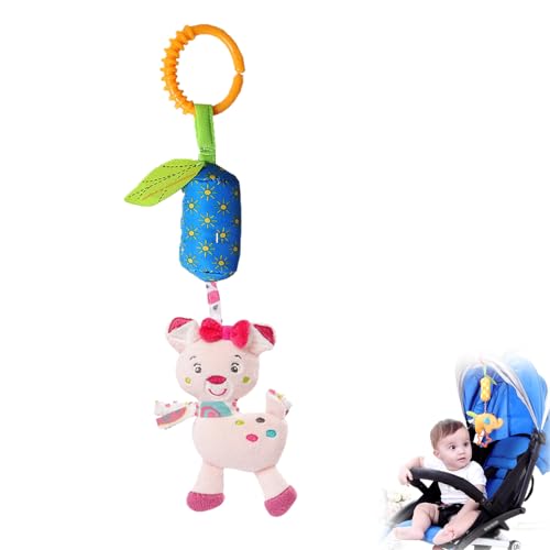AQCQDQ Baby Kinderwagen Spielzeug Hängendes Rasselspielzeug Spielzeug Mit Windspielen, Weiches Plüsch Hängespielzeug Kinderbett mit Klingel Glocke (Katze) von AQCQDQ