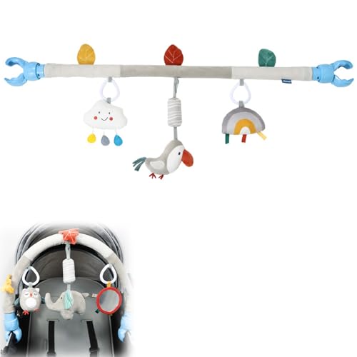 AQCQDQ Baby Kinderwagen Spielzeug Spielbogen, Baby Activity Spielzeug Spirale, Babyschale-Spielzeug mit Klemm-Befestigung, Hängende Babybett-Spielzeug mit Rassel und BB Gerät (Vogel) von AQCQDQ