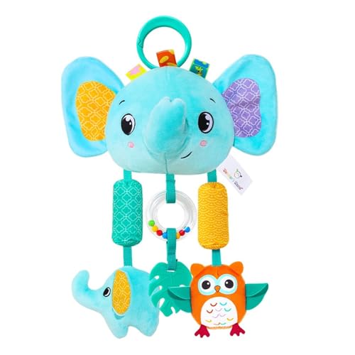 AQCQDQ Babyschale Spielzeug, Baby Activity Spirale Spielzeug mit Musik, Baby Spielzeug Anhänger, Kinderwagen für Bett, Laufstall, Babyschale & Autositz (40 * 23 cm,Elefant) von AQCQDQ