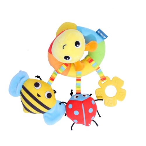 AQCQDQ Babyschale Spielzeug, Baby Mobile Kette mit Niedlichen Figuren, Baby Activity Spirale Spielzeug mit Musik, Kann am Gitterbett, Laufstall oder Kinderwagen Befestigt Werden (23 * 12 cm,Raupe) von AQCQDQ