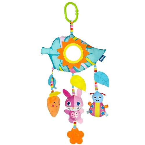 AQCQDQ Babyschale Spielzeug, Cartoon Tier Windspiel Autoaufhänger, Spirale Bett Kinderwagen Spielzeug, Kinderwagenkette für Kinderbett/Autositz/Babyschale (35 * 26 cm,Kaninchen) von AQCQDQ