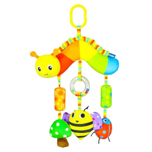 AQCQDQ Babyschale Spielzeug, Cartoon Tier Windspiel Autoaufhänger, Spirale Bett Kinderwagen Spielzeug, Kinderwagenkette für Kinderbett/Autositz/Babyschale (35 * 26 cm,Raupe) von AQCQDQ