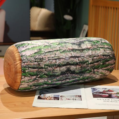 AQCQDQ Baumstamm Kuschelkissen Dekokissen, Baumstamm Kuscheltier Baumstamm Plüschtier, Pummeliges Baumstamm Aus Plüsch, Kissen Rundes Holz Stumpfform Dekorative Kissen (110 cm,A) von AQCQDQ