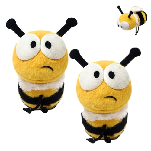 AQCQDQ Biene Kuscheltier Plüschtier, Hässlich Kuscheltier Cartoon Stofftier Spielzeug Gefüllte Farm Insekten Tierchen Plüsch Spielzeug, Süße Bienepuppe Geschenk Für Kinder, Freunde (14 cm,2pcs) von AQCQDQ