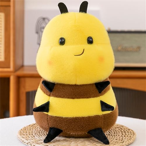 AQCQDQ Bienen-Plüschtier, Kuscheliges Bienen, Biene Plüschtier Klein, Biene Plüschkissen Spielzeug, Weiches Hautfreundliches Bienen Plüschtier Geschenk für Kinder (35 cm,Gelb) von AQCQDQ