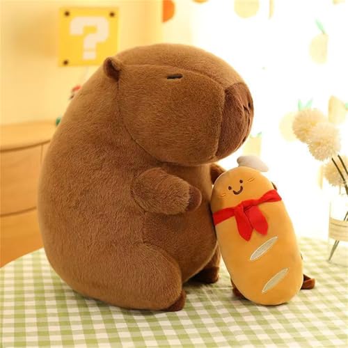 AQCQDQ Brot Capybara Umarmungskissen, Capybara Wasserdelfin Kuscheltier Plüschtier Kawaii Plüschkissen Spielzeug, Capybara Kissen Dekorative Stofftier Geschenk Für Mädchen, Jungen (50 cm,#04) von AQCQDQ