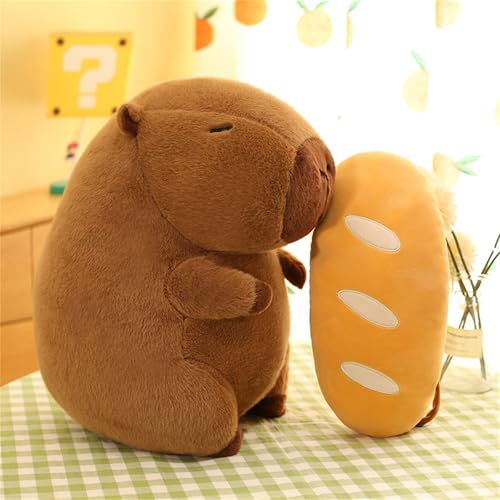 AQCQDQ Brot Capybara Umarmungskissen, Capybara Wasserdelfin Kuscheltier Plüschtier Kawaii Plüschkissen Spielzeug, Capybara Kissen Dekorative Stofftier Geschenk Für Mädchen, Jungen (70 cm,#03) von AQCQDQ