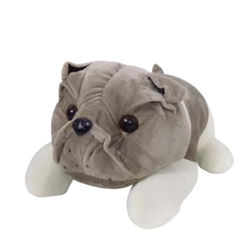 AQCQDQ Bulldoggen Kuscheltiere, Realistische Bulldogge Stofftier, Süßes Hundewelpen Plüschtier, Entzückender Spielzeugwelpe für alle Menschen (80CM,A) von AQCQDQ