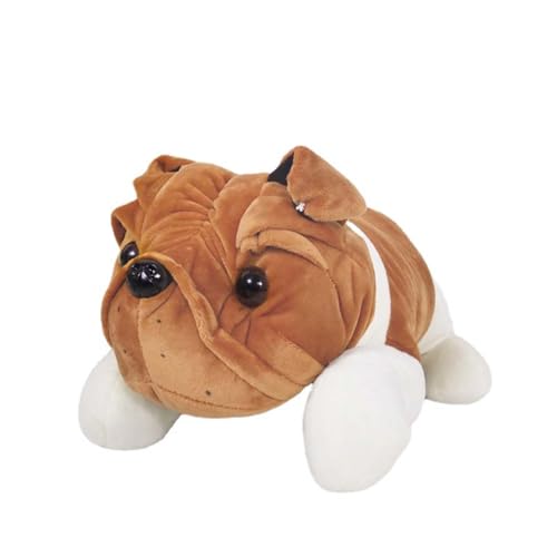 AQCQDQ Bulldoggen Kuscheltiere, Realistische Bulldogge Stofftier, Süßes Hundewelpen Plüschtier, Entzückender Spielzeugwelpe für alle Menschen (80CM,B) von AQCQDQ