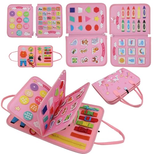 AQCQDQ Busy Board Montessori Spielzeug ab 1 Jahr, Busy Book Mit 3D Meeres-Thema, Bauernhof Book Für Unterwegs, Baby Geschenk Für Mädchen & Jungen Zur Frühkindlichen Förderung (#E) von AQCQDQ