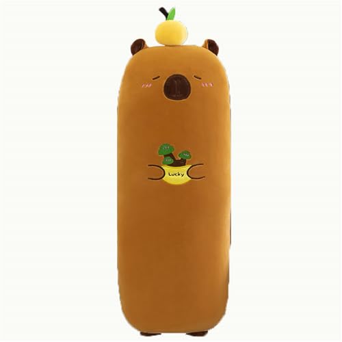 AQCQDQ Capybara Kissen Lang, Wasserschwein Plüschtier, Simulation Capybara Kuscheltier, Super Weiche Gefüllte Spielzeug Plüsch für Kinder Home (110 cm,B) von AQCQDQ