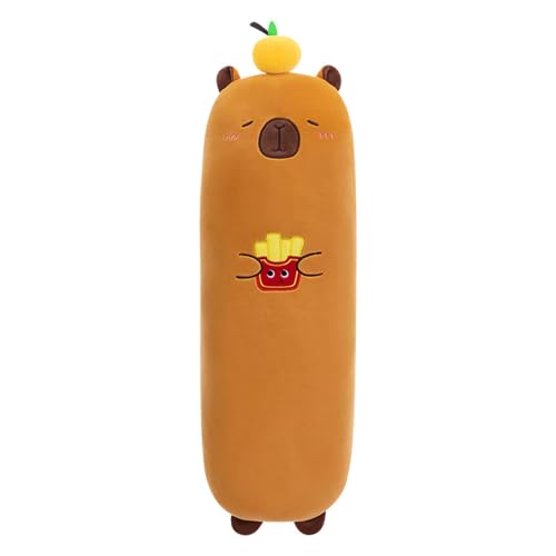 AQCQDQ Capybara Kissen Lang, Wasserschwein Plüschtier, Simulation Capybara Kuscheltier, Super Weiche Gefüllte Spielzeug Plüsch für Kinder Home (90 cm,A) von AQCQDQ