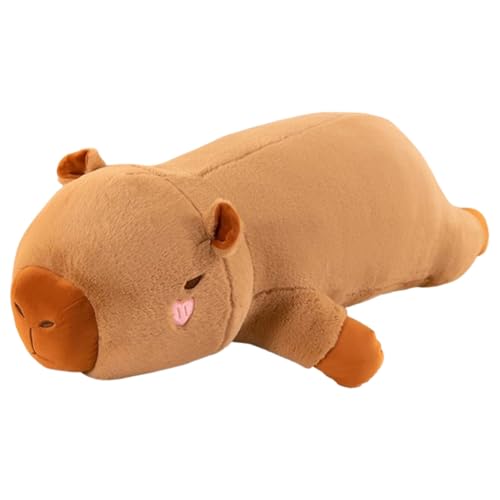 AQCQDQ Capybara Kissen lang, Capybara Kuscheltier, 40cm Capybara Kissen Lang, Simulation Capibara Plüschtiere, Weiche Und Kuschelige Stofftiere, Spielzeug Plüsch für Home Deko Kinder (80 cm,A) von AQCQDQ