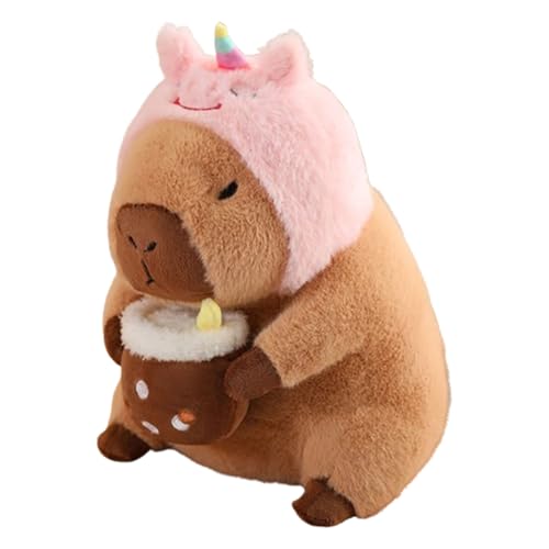 AQCQDQ Capybara Kuscheltier, 30 cm Wasserschwein Kuscheltier, Capybara Plüschtier, Wasserschwein Plüschtier Kissen, Plushies für Mädchen und Jungen (30 cm,Einhorn) von AQCQDQ
