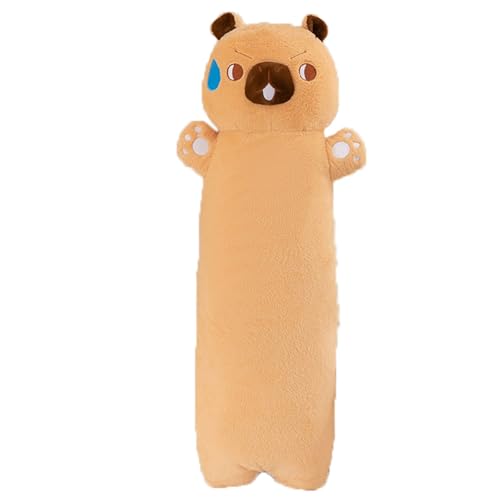 AQCQDQ Capybara Kuscheltier, Capybara Kissen, Capybara Plüsch, Capybara Langes Kissen, Niedliches Wasserschwein Plüschtier, Geburtstagsgeschenk für Mädchen Jungen Kinder (100 cm,C) von AQCQDQ
