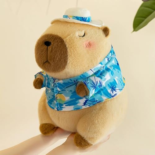 AQCQDQ Capybara Kuscheltier, Capybara Plüschtier, Wasserschwein Kuscheltier Kuscheltier Capybara Plush Puppen, Kuscheltier Für Mädchen Und Jungen, Waschmaschinenfest (35cm,Blau) von AQCQDQ