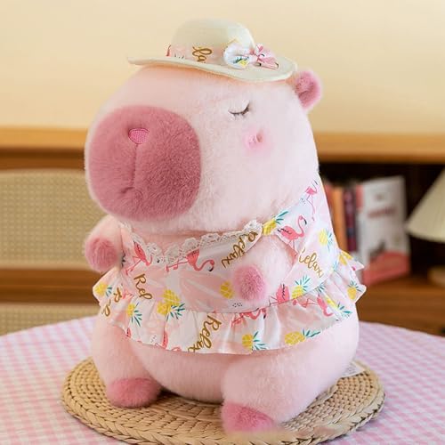 AQCQDQ Capybara Kuscheltier, Capybara Plüschtier, Wasserschwein Kuscheltier Kuscheltier Capybara Plush Puppen, Kuscheltier Für Mädchen Und Jungen, Waschmaschinenfest (55cm,Rosa) von AQCQDQ