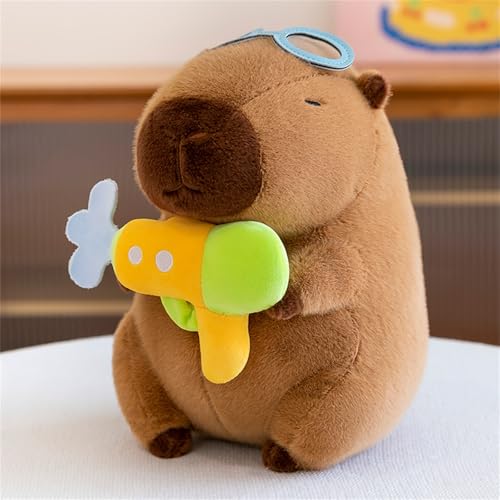 AQCQDQ Capybara Kuscheltier, Capybara Plüschtier Mit Rucksack, 2 in 1 Kreative Taucher Capybara Stofftier Spielzeug, Wasserdelfin Plüsch Puppe Schlafkissen Geschenk Für Mädchen (40 cm,#B) von AQCQDQ