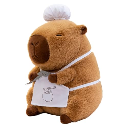 AQCQDQ Capybara Kuscheltier, Capybara Spielzeug Stofftier Plushie Stofftier, Capybara Plüschtier mit Kochmütze, Niedlichen Capybara Plushie Puppen, Geschenk für Kinder Jungen Mädchen (40cm,B) von AQCQDQ
