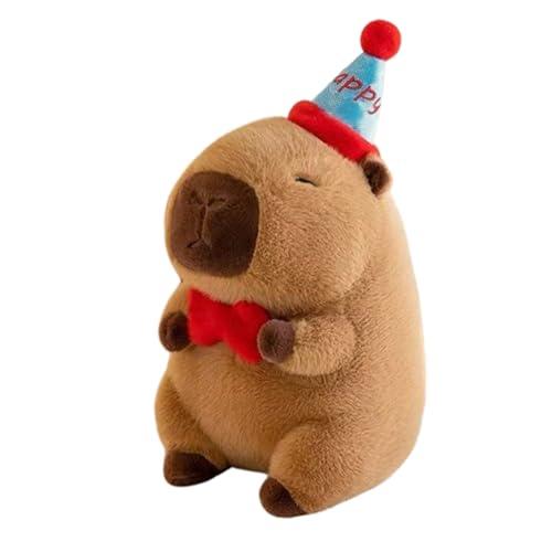 AQCQDQ Capybara Kuscheltier, Capybara Spielzeug mit Geburtstagshut, Niedlichen Capybara Plushie, Capybara Stofftier, Geschenk für Kinder Freund Geburtstag (50 cm,B) von AQCQDQ