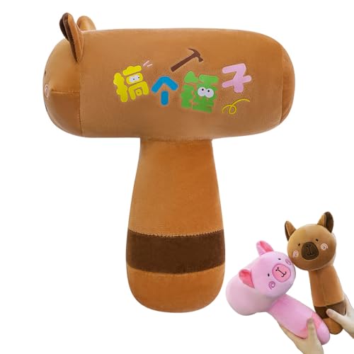 AQCQDQ Capybara Kuscheltier, Hammer Plüschtier, Kreative Und Lustige Capybara Hammer Stofftier Spiel Requisiten, Wasserschwein Capybara Plush Spielzeug Zum Spielen (25 cm,Braun) von AQCQDQ