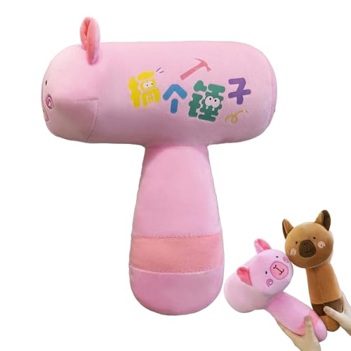 AQCQDQ Capybara Kuscheltier, Hammer Plüschtier, Kreative Und Lustige Capybara Hammer Stofftier Spiel Requisiten, Wasserschwein Capybara Plush Spielzeug Zum Spielen (50 cm,Rosa) von AQCQDQ