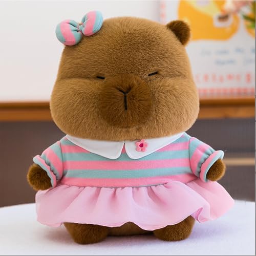 AQCQDQ Capybara Kuscheltier, Kreative Brautkleider Capybara Plüschpuppe, Weiches Capybara Plüschtier Kissen, Geschenk für Kinder, Hochzeitsgeschenk (30 cm,D) von AQCQDQ