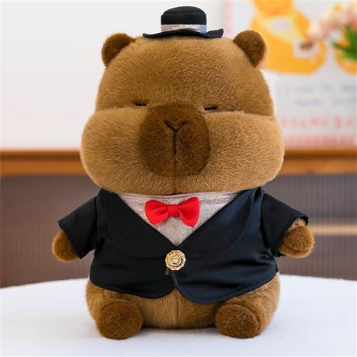 AQCQDQ Capybara Kuscheltier, Kreative Brautkleider Capybara Plüschpuppe, Weiches Capybara Plüschtier Kissen, Geschenk für Kinder, Hochzeitsgeschenk (40 cm,B) von AQCQDQ