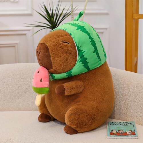 AQCQDQ Capybara Kuscheltier, Niedliche Capybara Plüschtier, Süßes Stofftier Capybara, Kawaii Deko Capybara Puppen, Wasserschwein Kissen Spielzeug Geschenk für Kinder Jungen Mädchen (55cm) von AQCQDQ