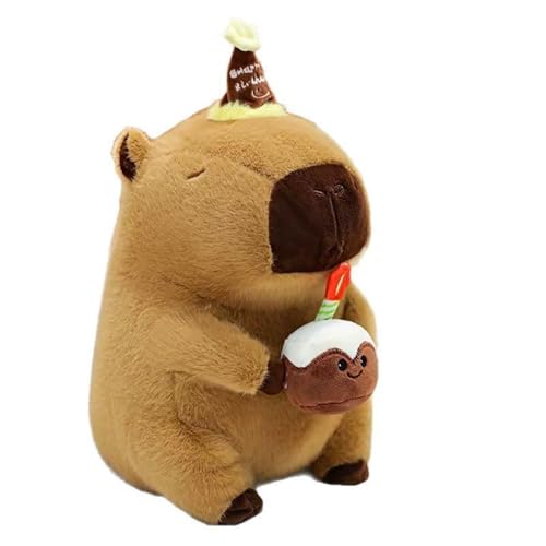 AQCQDQ Capybara Kuscheltier, Plüschtier Puppe Niedlicher Kapybara Stofftier, zum Spielen und Kuscheln, Weiches Schmusetier für Mädchen, Jungen, Babys Geburtstagsgeschenk (45 cm,Braun) von AQCQDQ
