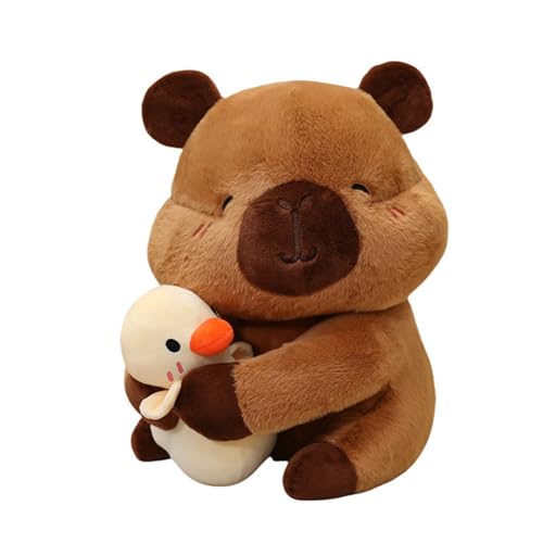 AQCQDQ Capybara Kuscheltier Capybara Plüschtier Kawaii Wasserschwein Niedliche Capybara Stofftier mit Enten Geschenk for Kinder (50cm) von AQCQDQ