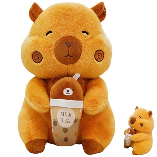 AQCQDQ Capybara Kuscheltier Capybara Plüschtier Niedlichen Stuffed Spielzeug Cartoon Plüsch Puppe Geschenke Capybara Kinder Capybara Plush Toy für Junge Mädchen (65 cm,Milk) von AQCQDQ