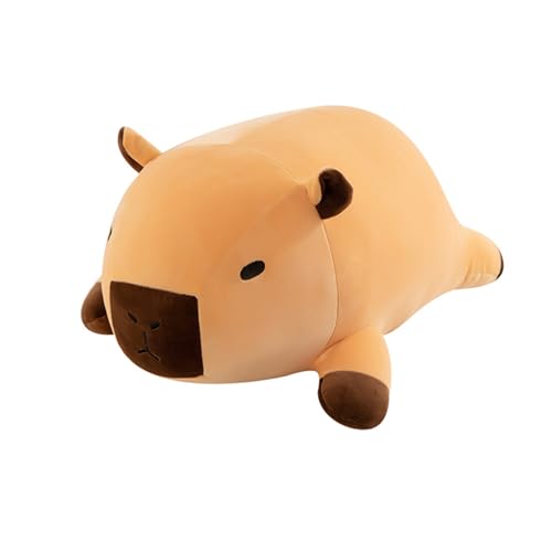 AQCQDQ Capybara Kuscheltier Plüschtier Plüschkissen, Capibara Kuscheltier Weiches Kuscheliges Kuschelkissen, Wasserdelfin Plüsch Spielzeug, Liegendes Capybara-Kissen Zum Kuscheln, Schlafen (50 cm) von AQCQDQ