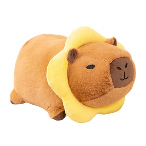 AQCQDQ Capybara Kuscheltier Toast Plüsch Toast Capybara Plush Süßes Capybara Plüschtier mit Tragbarem Toast Geschenk for Kinder (34cm,Blumen) von AQCQDQ