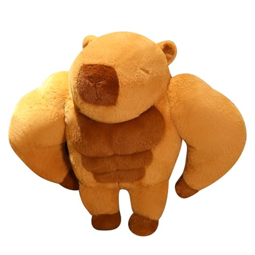AQCQDQ Capybara Kuscheltier XXL, Süßes Capybara Plüschtier Mit Muskeln, Super Weiche Gefüllte Spielzeug Plüsch für Home Deko Kinder Geschenke (75 cm) von AQCQDQ