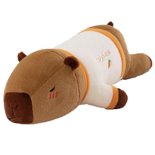 AQCQDQ Capybara Plüschtier, Capybara Kuscheltier, Capybara Langes Kissen Riesen, Simulation Capybara Kuscheltier, Spielzeug Plüsch für Kinder Geburtstagsgeschenke (70 cm,Orange) von AQCQDQ