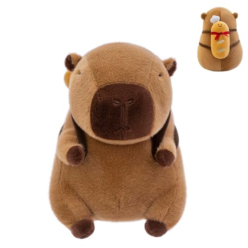 AQCQDQ Capybara Plüschtier, Capybara Kuscheltier, Süßes Capybara-Plüschtier Mit Backrucksack, Super Weiche Gefüllte Capybara Stofftier Plüsch Puppe Für Kinder Home Deko (40CM,A) von AQCQDQ
