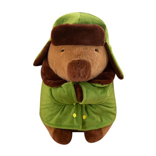 AQCQDQ Capybara Plüschtier, Capybara Kuscheltier, Wasserschwein Kuscheltier, Wasserschwein Plüschtier Kissen, Plushies für Mädchen und Jungen (50CM,Mantel) von AQCQDQ